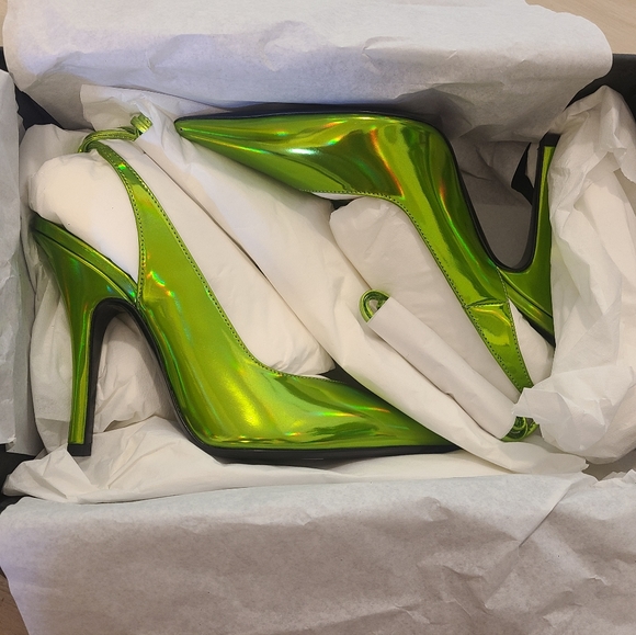 SOLD!! - The Attico Venus Lime Slingback - Picture 4 of 6